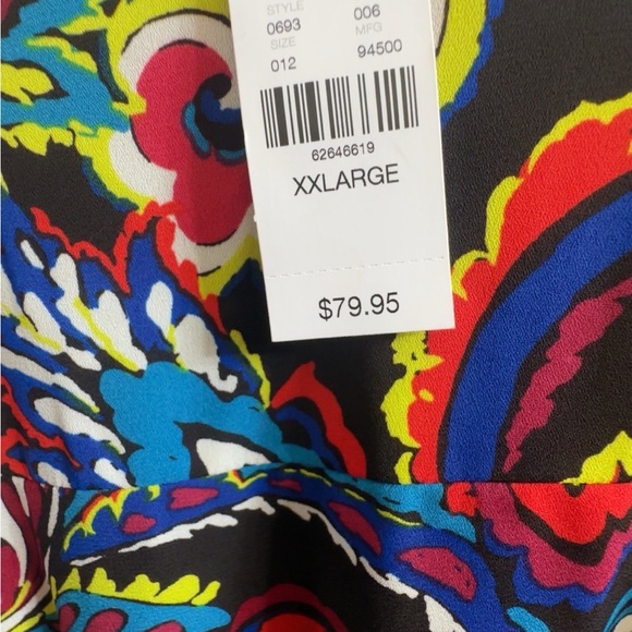 NY & Co PRINT WRAP DRESS XXL PIT TO PIT 20”-21” LENGTH 45” RETAIL $80 NWT - Picture 4 of 7